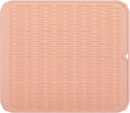 Silicone Dish Drying Mat for Multiple Usage,Easy clean,Eco-friendly,Heat-resistant Silicone Mat for Kitchen Counter or Sink,Refrigerator or Drawer Liner Pink XL 18 inches x 16 inches
