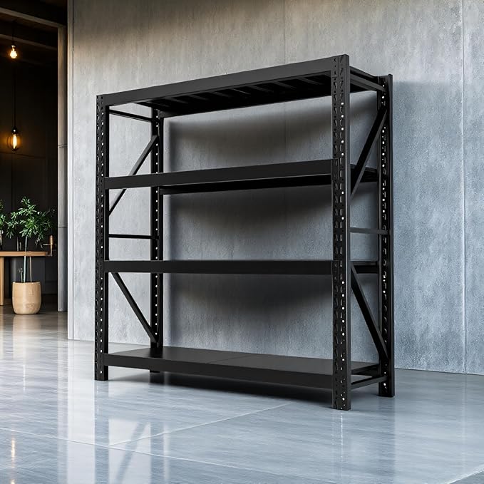 torage Shelves,Garage Shelving Heavy Duty Metal Adjustable Garage Shelves, Shelving Units Industrial Shelving for Warehouse(Black, W59.1*D23.6*H79)
