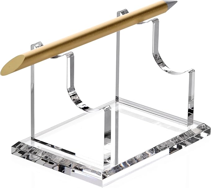 SANRUI 2 Tier Acrylic Pen Holder Display Stand, Fountain Pen Pencil Makeup Brush Rack, Ballpoint Pen Showholder, Paintbrush Drying Rack Organizer Desk for Home School Office or Store Use