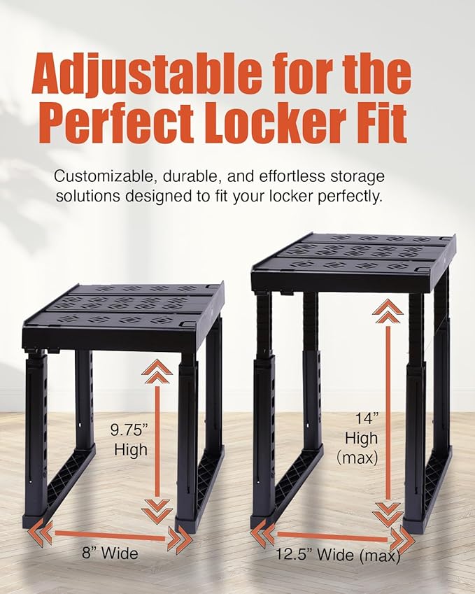 Locker Organizer Shelf， Adjustable Width and Height, Ideal Locker for School, Office, and Gym Lockers… (Pink 2 Pack)