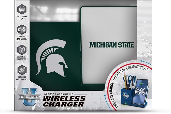 SOAR NCAA Unisex Cell Phone Wireless Charging Stand and Desktop Organizer