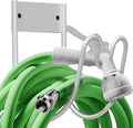 Metal Garden Hose Holder - Wall Mounted Garden Hose Hook, Hose Hanger Heavy Duty for Water Hose Extension Cords Vacuum Hose,Rust Proof (White)