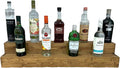 Tiered Bottle Shelf | 2 Tier Liquor Bottle Display | Bar Organization | Display Shelf | Wine Shelf | Bar Display | Kitchen Counter Shelf (36, Early American)
