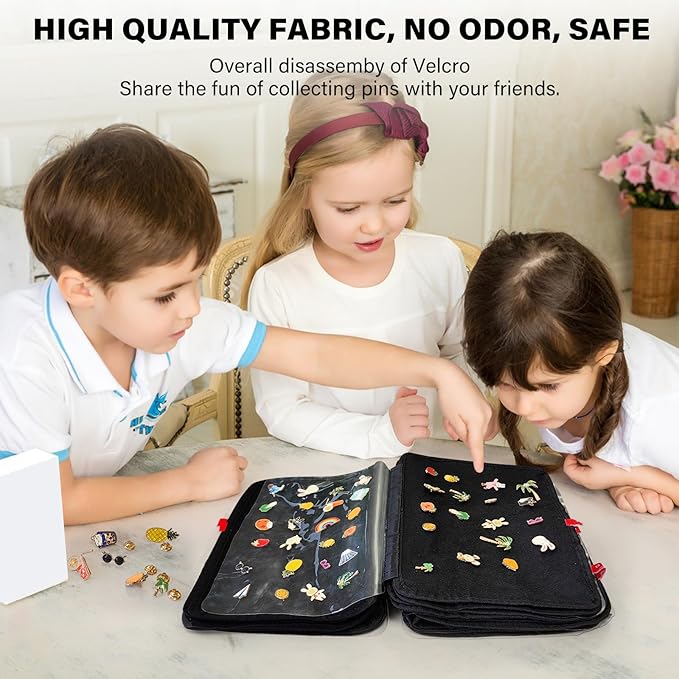 Enamel Pin Display Bag EVA Hard Shell Pin Trading Book, 18 Page Collectible Pin Board, Pin Display Case for Collectors, Suitable for Storing Enamel Pins, Sports Pins, Earrings and Brooches