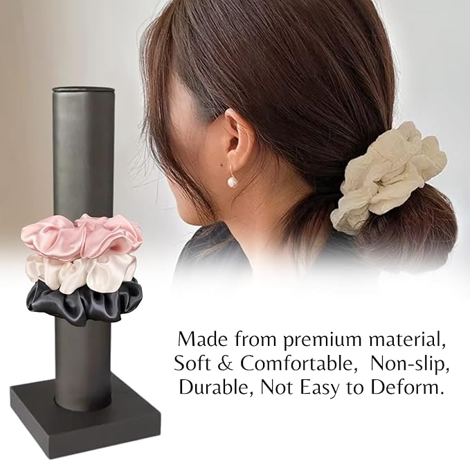 Novel Box Silver Leatherette Vertical Bracelet/Bangle Display Tower - Jewelry Organizer Tower Stands for Bracelet Displays - Hair Tie Bangle Bracelet Watch Scrunchie Holder for Selling or Personal Use