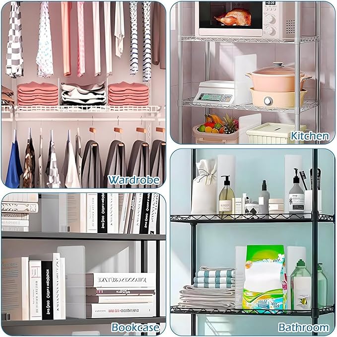 12 Pack Shelf Dividers for Wire Shelves,Acrylic Clear Closet Organizers and Storage for Sweater,Shirts,Bookshelf Handbags Separators Dividers for Closet Organization in Bedroom/Kitchen/Office/Pantry