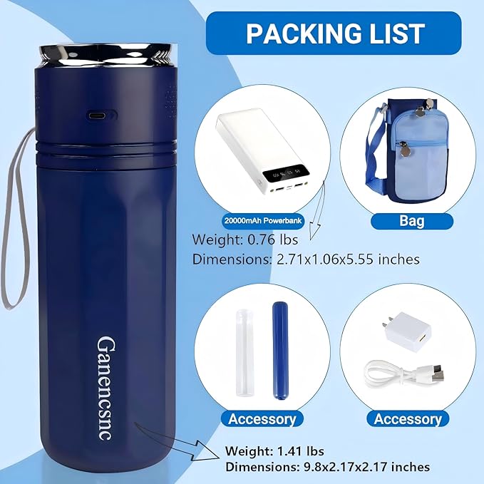 Electric Insulin Cooler Travel Case TSA Approved，USB Type-C Smart Cooling, 20000mAh Power Bank ，Large Capacity Medication Cooler，Medical Cooler for Travel （Blue,inclued 20000mAh Power Bank ）
