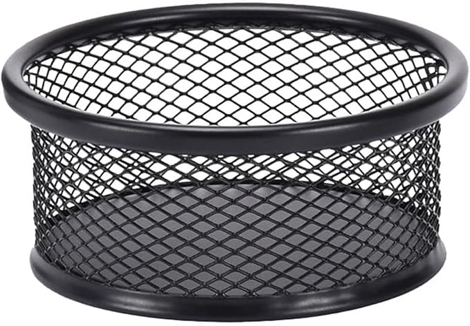 Black Metal Paper Clip Holder Mesh Paperclip Bowl Binder Clip Dispenser Desk Bobby Pin Container Organizer for Home Office Classroom School Desk Supplies Holders