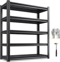 REIBII Garage Shelving 3000 LBS Storage Shelves Adjustable Metal Shelving, 5 Tier Garage Shelves for Basement, Warehouse, Kitchen, Pantry, Commercial, 72" H x 36" W x 16" D