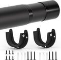 Closet Rods for Hanging Clothes, 17 to 83 Inch Closet Rod, Heavy Duty Adjustable Clothes Hanging Bar Rod Matte Black Closet Poles for Wardrobes, Closet, Bathroom, Windows,1.3 Inch Diameter
