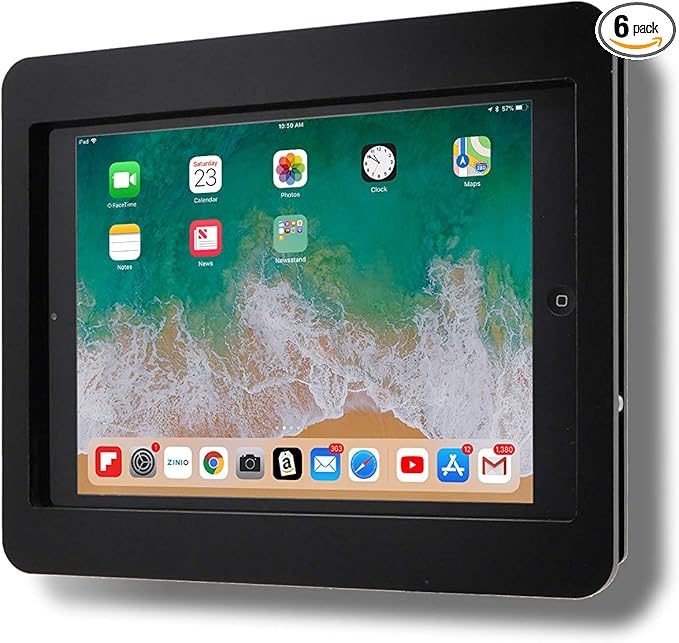 TABcare Anti-Theft Acrylic VESA Enclosure for Apple iPad mini 4/5 with Free Wall Mount Kit & 90-Degree Angle Charge Cable (iPad mini 4/5 8", Black)