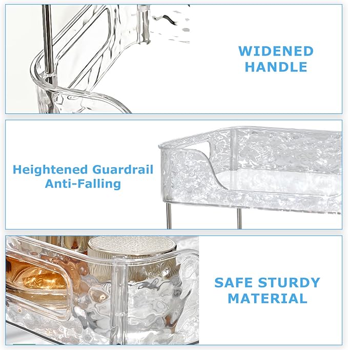 2 Tier Bathroom Counter Organizer, Makeup and Perfume Organizer Tray for Vanity, Skincare and Bathroom Storage Shelf