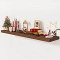 Floating Shelves 55 Inch Long, 12 Inch Deep Floating Shelves for Wall, Rustic Deep Wall Shelf for Fireplace Mantel, 55 x 12 Large Display Shelf for Living Room, Bedroom, Kitchen, Walnut Color, 1 Pack