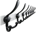 Dseap MaxStrong 2.0 Coat Rack Wall - 37” Long 10 Tri Hooks - Ultra Heavy-Duty Stainless Steel Wall Mount Coat Hanger, Hook Rail for Clothes Hats Jacket Towels White & Black