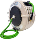 Macnaught Retractable Garden Hose Reel, 60 Ft Water Hose Reel Heavy Duty Retractable Hose with Metal 180° Swivel Rotation Bracket for Wall Mount - Beige