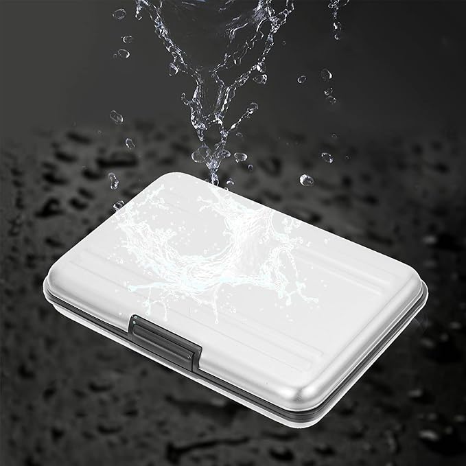 Memory Card Storage Box Case Holder Slots with TPU Inner Bracket Portable Organizer for Micro and Cards Travel Protection Silver Gray