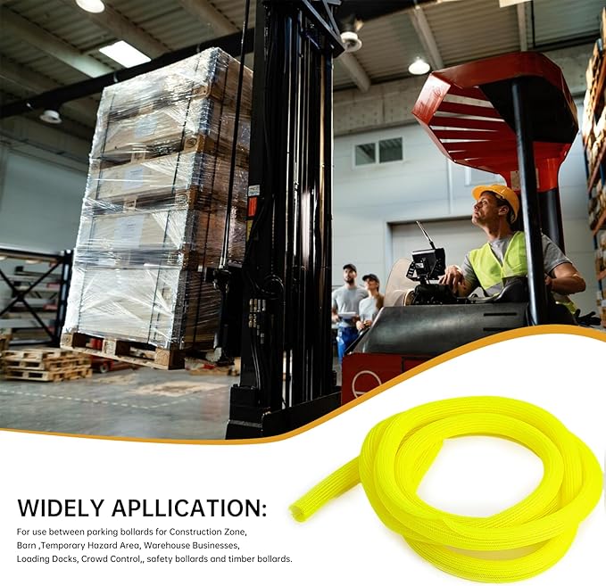 10 Ft High Visibility Chain Cover Kit High Visibility Yellow Cover Safety Barrier Cover for Both Indoor and Outdoor Environment (Yellow)