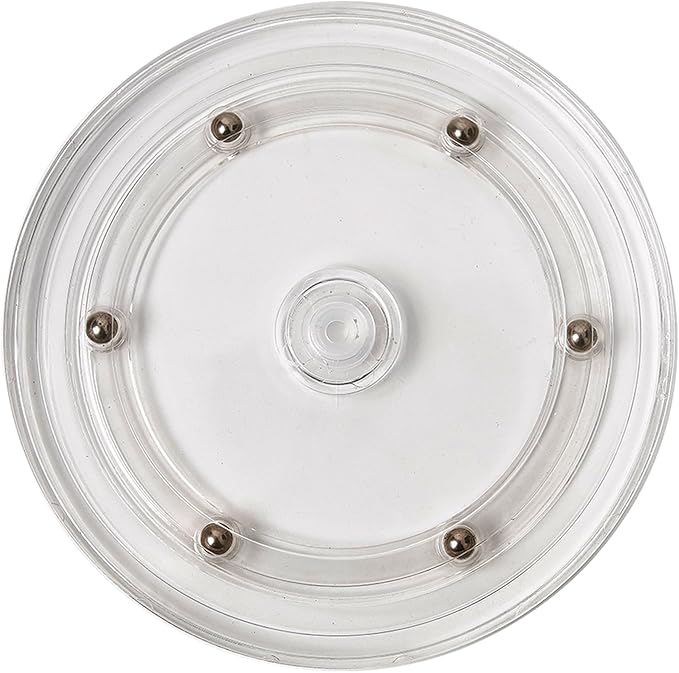 9 inch Small Lazy Susan Turntable Acrylic Ball Bearing Rotating Tray for Spice Rack Table Cake Kitchen Pantry Decorating Bathrooms, 30-lb Load Capacity (360˚ Rotation) – Transparent