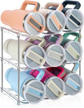 Water Bottle Organizer for Stanley 40 oz Tumbler, Stackable Tumbler Storage, 3 Pack Water Bottle Organizer for Cabinet, Pantry Kitchen Storage & Organization for Stanley Cup - Hold 9 Bottles