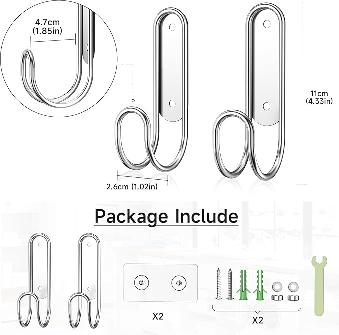 Ironing Board Hanger Wall Mount, Ironing Board Holder for T or Y Leg, Iron Board Holder Stainless Steel, Iron Board Hanger for Laundry Room, Iron Boards Hook for Wall