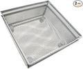 HAHIYO Stackable Mesh Tray Cup 6 x 6 x 2 inches Sturdy Container for Desk Drawer Organizer Collection for Home Office School kitchen Soft Foam Feet No Sharp Edges 2 Pack Silver