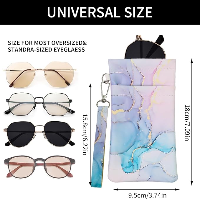 Double Eyeglass Case Soft Dual Glasses Case for Women Men Travel Squeeze Top Sunglasses Cases Eyeglasses Pouch