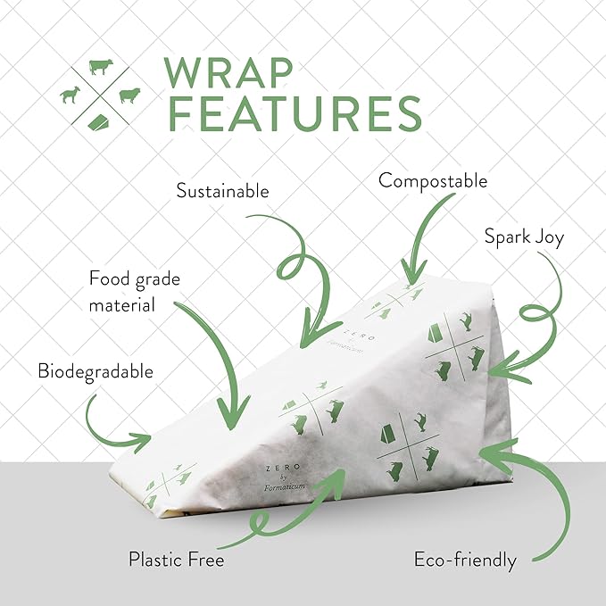 Formaticum 15-Pack Zero Cheese Storage Paper, Compostable, Biodegradable, and Plastic-Free Paper to Keep Cheese and Charcuterie Fresh, Kitchen Organization 9 x 13 Inches
