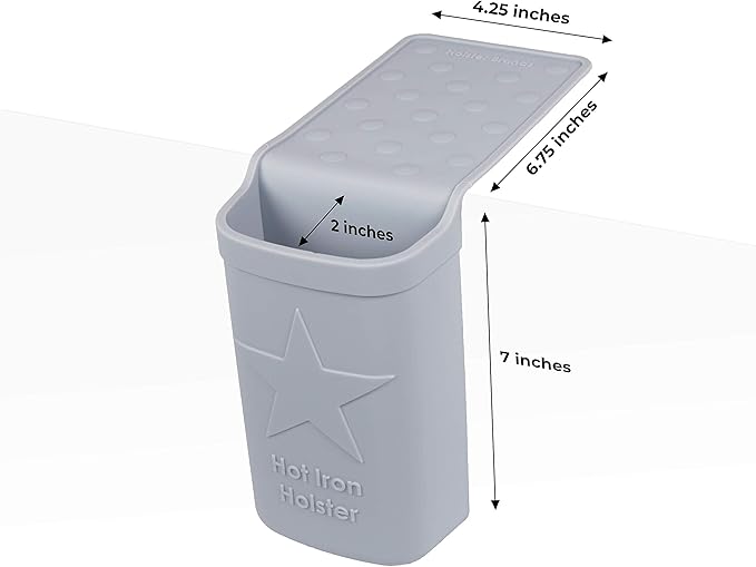Hot Iron Holster | Adhesive-Free Silicone Storage Pocket for Organization and Travel | Heat Resistant to 500°F | Ideal for Curling Irons, Hair Straighteners, and other Hot Tools