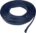 Seismic Audio - EBS1250Blue- 50 Foot Blue/Black 1/2" Expandable Woven Cable Sleeve Tubing Cord Sock
