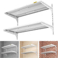 1pack×2 Tier 1.3x3ft Garage Shelving Wall Mounted, 250lbs Load Capacity,15.6x36inch per Shelf Height Cassette Adjustable Floating Shelves(White)