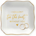 OASSIE Christmas Bridesmaid Gifts for Wedding - 4"x4" Ceramic Jewelry Dish Tray - Bridal Shower Wedding Gifts for Women, Jewelry Tray for Bridesmaid Proposal Gift, Maid of Honor Gift for Friend Sister
