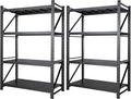 Set of 2 Storage Shelves, 48” Wide Heavy Duty Garage Shelving Units, 4 Tiers Rack Shelf, 24” Deep Steel Industrial Shelving, 3000LBS Adjustable Standing Shelf for Warehouse / Shop 48"W x 24"D x 70"H