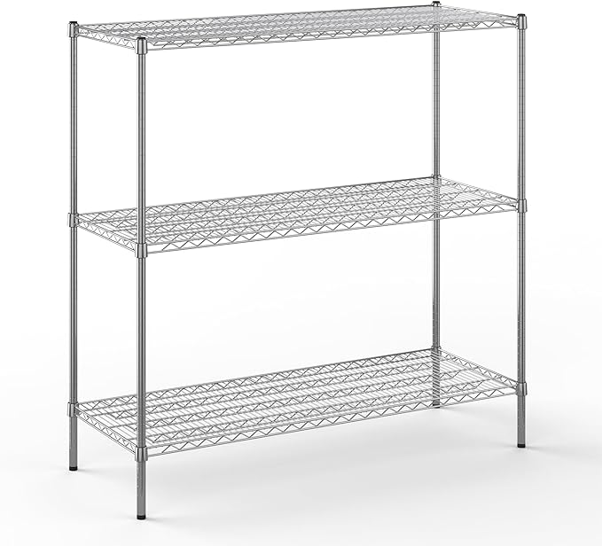 21" Deep x 54" Wide x 54" Height Wire Shelving Kit | 3-Tier | NSF Commercial Storage Rack Unit