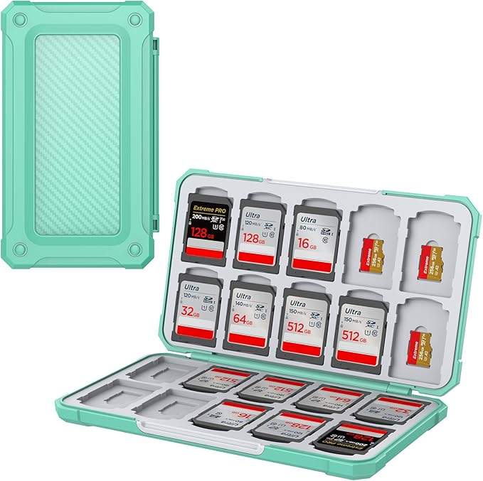 SD Card Holder Memory Card Case for SD/TF Cards, Memory Storage Organizer for 20 SDXC SDHC and 20 TF Cards