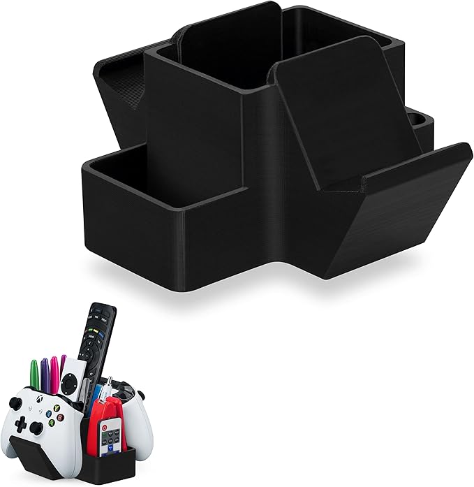 BRAINWAVZ Dual Game Controller, TV Remote Control & Stationary Storage Desktop Organizer Holder, Universal Design for Xbox ONE PS5 PS4 PC Gamepads, Reduce Clutter (D03)