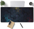 Cool Honeycomb Large Mouse Pad, Gaming Desk Mat, XXL Keyboard Desk Pad Mat for Desktop, 35.4"x15.7" Non-Slip Base Big Mousepad with Stitched Edges