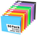 50-Pack Assorted Hanging File Folders, Letter Size with 55 Transparent Label Cards, 60 Sticker Labels,1/5-Cut Tabs–Home Office & Filing Cabinets