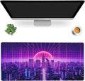Desk Mat,Cyberpunk Gaming Mouse Pad,XXL Extended Mouse Pad Mat for Office,Computer,Keyboard with Non-Slip Base Stitched Eges Mousepad 35.4x15.75 inch