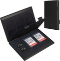 SD Card Holder, SD Card Case,LAVILI CF Memory Card Holder Case Aluminum Alloy Hard Shell, Double-Layer Capacity for 6SD Cards and 12 TF Cards Black Color