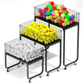 Ball Storage - Basketball Cart With Wheels Garage Volleyball Storage Sport Equipment Holder Organizer For Indoor Outdoor,Metal Storage Rack For Playgroup,Gym And School