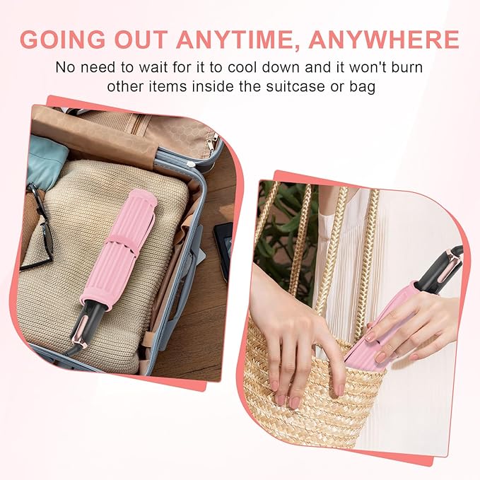 Large Silicone Heat Resistant Mat, Professional Hot Hair Tools Mat for Curling Iron, Flat Iron, Hair Straightener, Portable Hot Pad Cover with Velcro for Travel Home Salon(11.8" x 9.0")