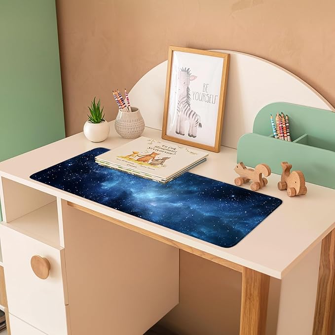 Galaxy Mouse Pad – Large Extended Desk Mat 31.5 x 11.8 in– Deep Space Nebula Starry Sky Design, Non-Slip Base, Waterproof Surface, Oversized Keyboard & Mouse Pad for Gaming or Office