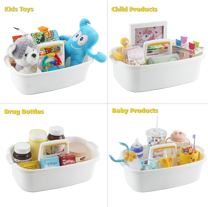 Shower Caddy Plastic Portable Basket Storage Organizer with handle,Bath Caddy Tote,Cleaning Supply Organizer,Cleaning caddy 2 Pack Caddy with 2Pack wipes for Bathroom