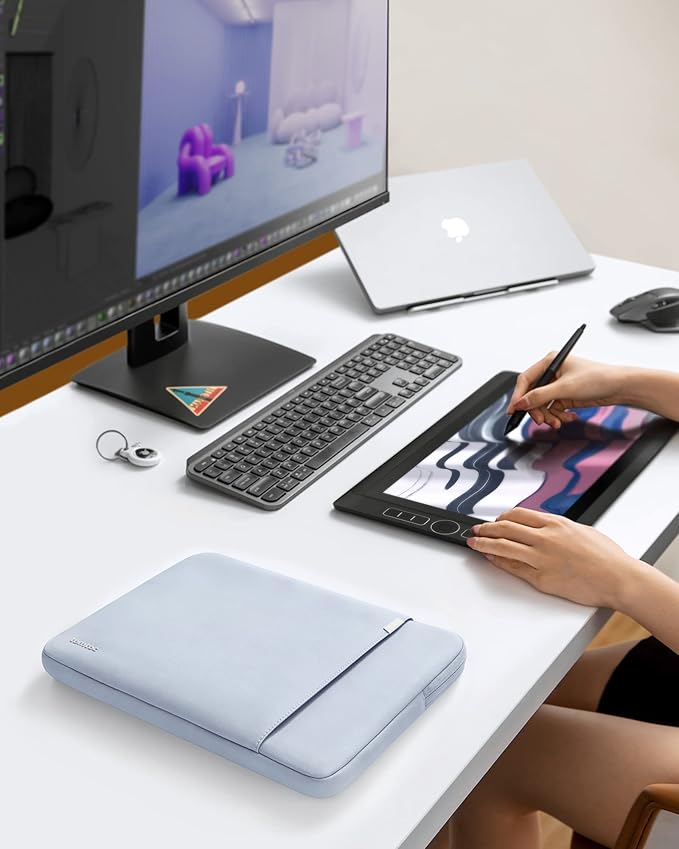 tomtoc 360° Protective Laptop Sleeve for 13-inch New MacBook Air M4/A3240 2025, M3/A3113, M2/A2681 M1/A2337 A2179 A1932, 13-inch MacBook Pro M2/A2686 M1/A2338, Water-Resistant Computer Case Bag
