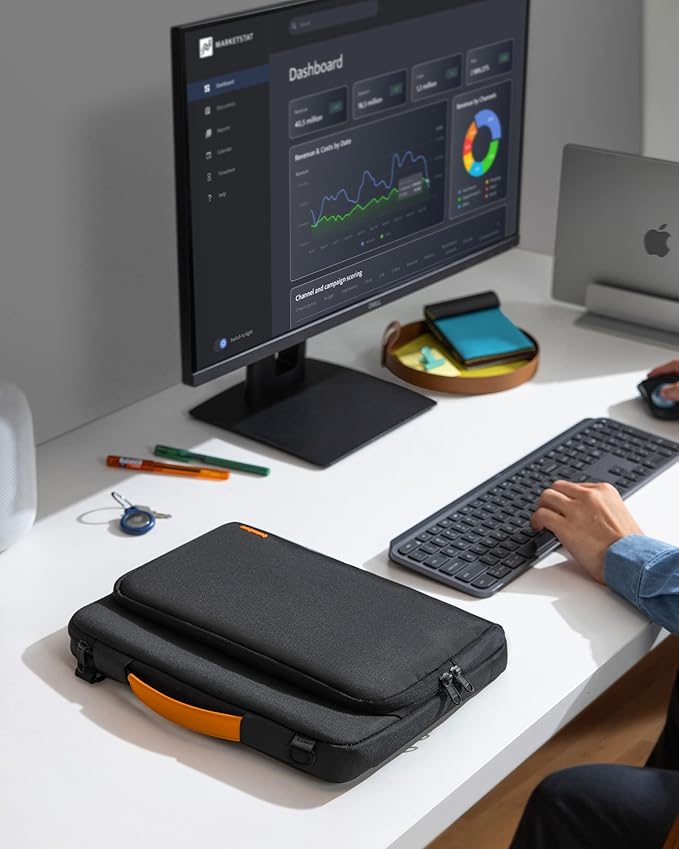 tomtoc 360 Protective Laptop Shoulder Bag for 13-inch 2025 MacBook Air M4/A3240, M3/A3113, M2/A2681, M1/A2337, MacBook Pro M2/A2686 M1/A2338, Water-Resistant Laptop Accessory Carrying Case Sleeve