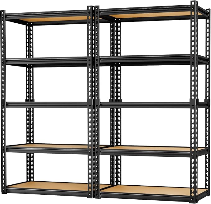 LEVELEVE 5-Tier Heavy Duty Storage Shelving Unit, 2020 lbs Capacity, Adjustable Metal Utility Shelf, 30" L x 12" W x 60" H for Garage, Kitchen, Pantry, Basement, Bathroom, Laundry,2 Pack