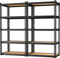 LEVELEVE 5-Tier Heavy Duty Storage Shelving Unit, 2020 lbs Capacity, Adjustable Metal Utility Shelf, 30" L x 12" W x 60" H for Garage, Kitchen, Pantry, Basement, Bathroom, Laundry,2 Pack