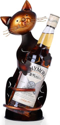 Cat Decor Wine Holder Wine Rack Wine Bottle Holder Wine Cat, Gift for Halloween and Christmas,Cat Gifts for Cat Lovers………… (Dark Brown)