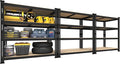 PrimeZone 40" W x 20" D x 59" H Heavy Duty Storage Shelves, 4 Tier Adjustable Garage Shelving Unit, Metal Organizer Shelf Utility Rack for Warehouse Pantry Closet Kitchen, Black, 3 Pack