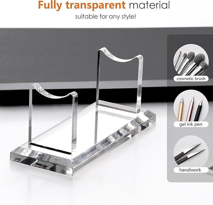 SANRUI Acrylic Pen Holder Display Stand, Shop Fountain Pencil Makeup Brush Rack, Ballpoint Pen Showholder, Paintbrush Drying Rack Organizer Desk for Home School Office Or Store Use
